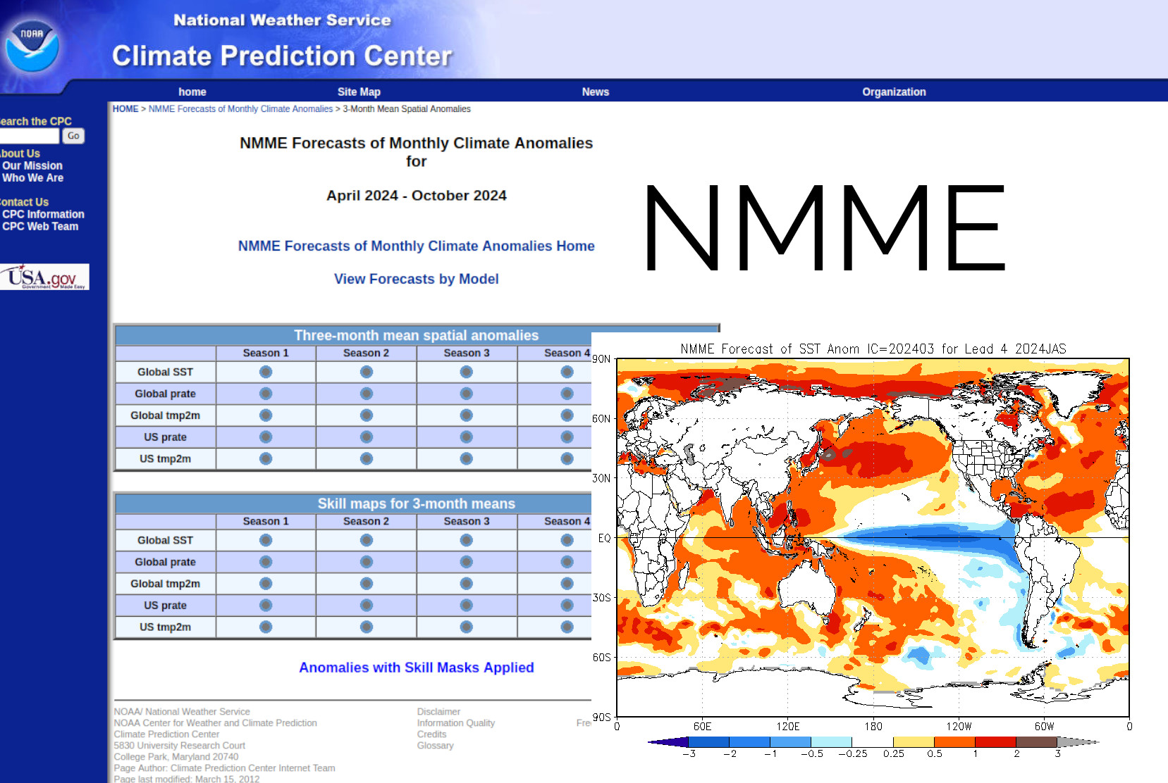 Climate Prediction Center : NMME-NWS